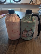 2 Emil Trinkflaschen 0,3 l mit isolierter Glasflasche Mädchen Rosa Türkis
