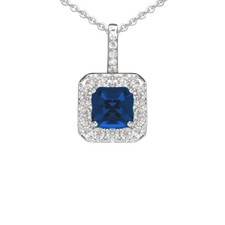 Echt Silber 925 Kette Saphir