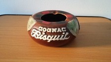 ALTER KERAMIK ASCHENBECHER RICARD COGNAC WERBEKEKS VINTAGE DESIGN