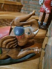  Massiver, bunter Holzelefant, Grösse: 63cm X 48cm X 25cm