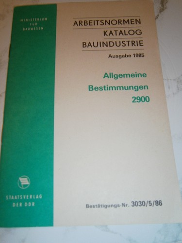 Ddr arbeitsnormen katalog - -,