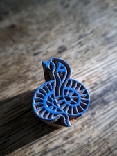 Indischer Holzstempel Für Textildruck Kobra