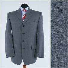 Herren Vintage Blazer 42R UK Größe PAOLO NEGRATO Grau Wolle Sport Mantel Jacke