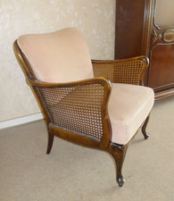 true Vintage Sessel Lesesessel Chippendale Wiener Geflecht von 1982 / Abh.40219