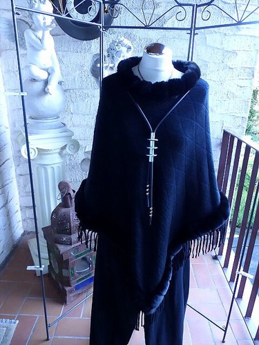 Sale 4567 poncho schwarz - 4567,