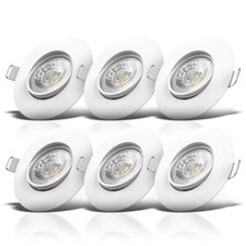6x LED Einbaustrahler Einbauleuchten Lampe Ultra Flach Deckenspots Weiß