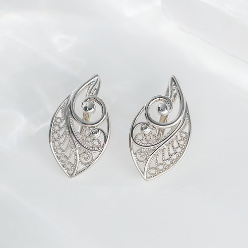 Ohrringe blatt filigran 18k - filigran,