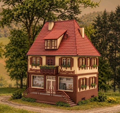Diorama altstadt metzgerei - h0,