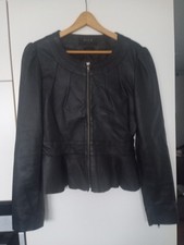 VILA Damen Lederjacke schwarz