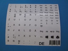 Tastaturaufkleber Notebook Deutsch weiss 89 Tasten QWERTZ Ü Ö Ä
