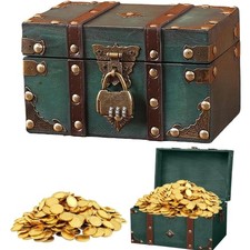 Vintage Holz Schatztruhe mit