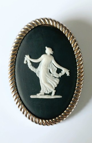 Wedgwood black jaspis - wedgwood, brosche