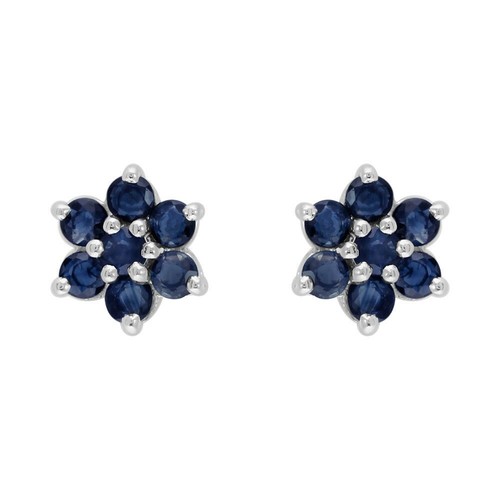Florale runde saphir - saphir, cluster