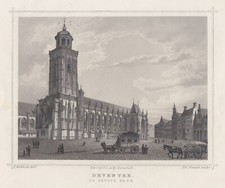 Niederlande Deventer Original Stahlstich Poppel 1850