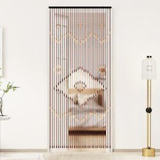 Türvorhang Bambus 90x208cm Fadenvorhang Insektenschutz Holz Perlen Perlenvorhang