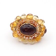 CHANEL Logo Gripoix Ring 00A