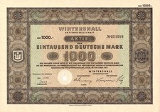 Wintershall AG - BASF / DEA - Aktie - 1.000 Deutsche Mark - Top Aktie -