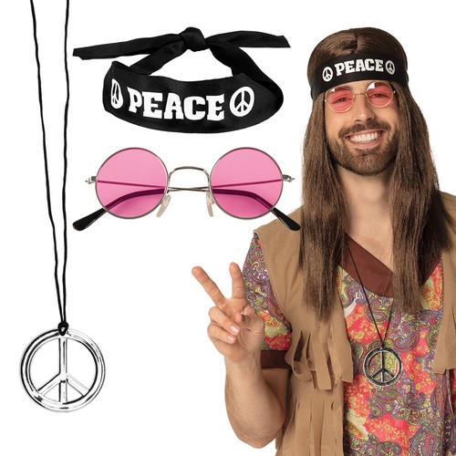 Hippie kleidungsset brille - hippie-kleidungsset:,