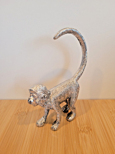 Dekofigur affe silber 11x14 - dekofigur,