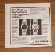 Seltene Werbung vintage ETERNA ROYAL QUARTZ KONTIKI Uhren 1978