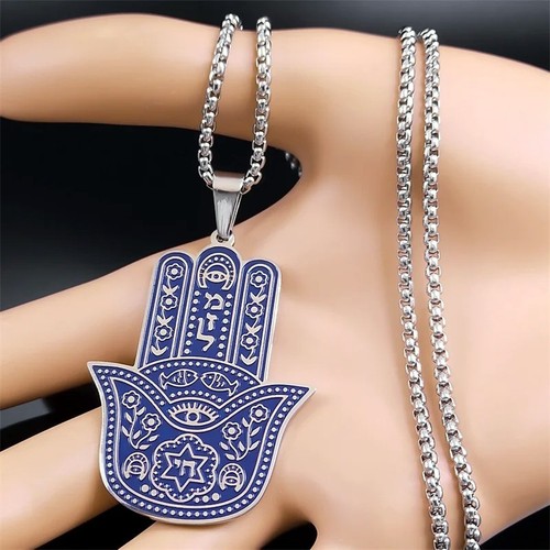 Edelstahl anhänger hamsa - edelstahl, 👋