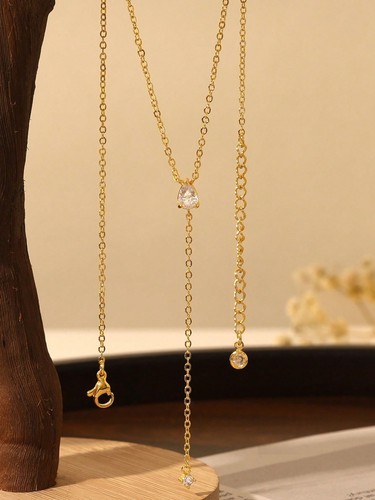 Goldfarbene lariat halskette - y-lariat,