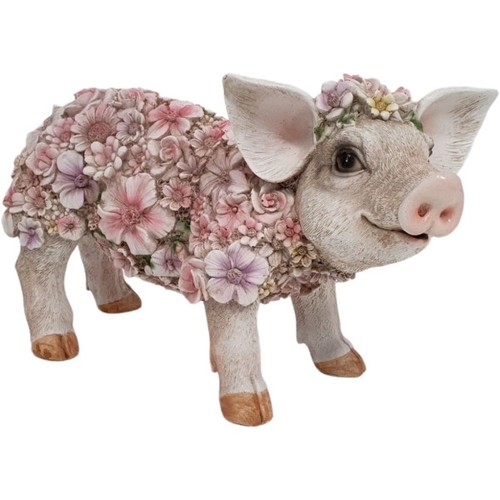Dekofigur blumenschwein - dekofigur,