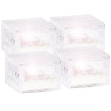 Lunartec 4er-Set Solar-LED-Glasbausteine mit Lichtsensor, klein, 7 x 7 cm