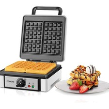 Waffeleisen 1200W Antihaft 2 Waffeln Grill Toaster Elektrischer Backautomat
