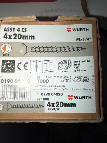 4xwürth assy 4x20 mm - assy,