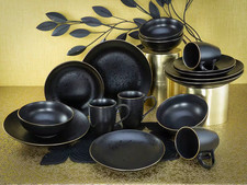 CreaTable Industrial Gold BLACK Geschirrset Kombiservice 16 tlg