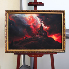 Kirchen Gothic Poster, dunkles Horror Wandbild, Lovecraft Dark Fantasy Art Print