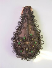 -  barockes BREVERL - CHRISTBAUMSCHMUCK -  Stoff + Silberdraht + Glasperlen