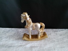 Deko-Figur/Schaukelpferd/neu/verschiedene Goldtöne/Glitter