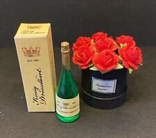 Puppenhaus 1:12 Miniatur: 1 Flasche in der Geschenkverpackung # Sekt/Limoncello