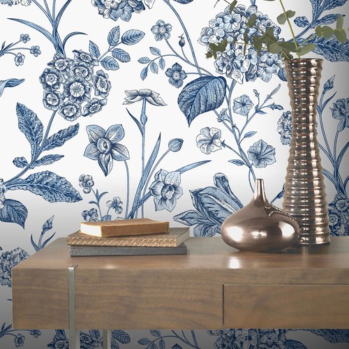 Amelie blumen tapete blau - blumen,