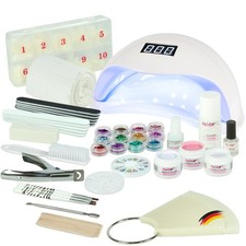 N&BF Nagelstudio Set UV Gel Starterset Nagelset Nägel Einsteigerset Lampe Weiß