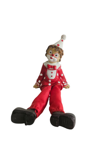 Deko poly clown sitzend - deko,