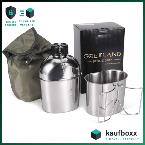 Edelstahl feldflasche set 2l - feldflasche, 1,2l