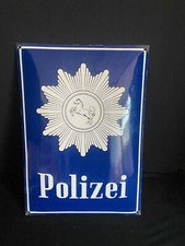 Polizei Emailschild um 1950 Niedersachsen Ross Pferd Emailleschild Police