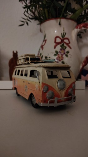 Vintage style metal bus - metal, vw