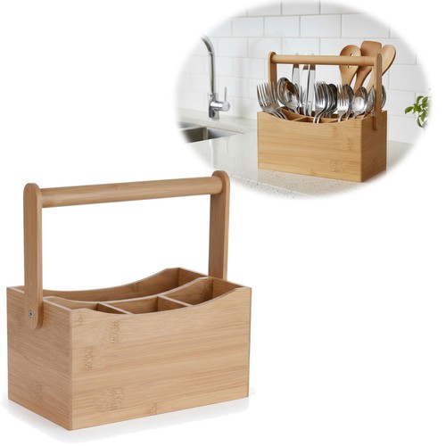 Holz besteckhalter 22cm - 22cm, braun