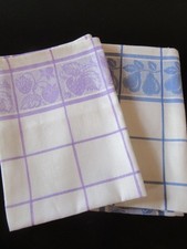 Halb -Leinen Geschirr Tücher Paket vintage Erdbeere&Birne 2 St Maß 68 x 50cm Neu