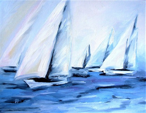 Yachten original ölgemälde - original,
