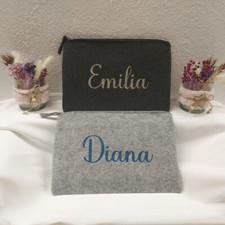 Personalisierte -Kosmetik-Tasche mit Wunsch-Namen  Make-up Tasche Glitzer