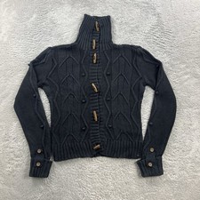 TOMMY HILFIGER Damen Strickjacke G.L schwarz Duffle Pullover Sweatshirt Oberteil