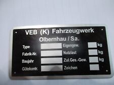 Typenschild s83 Schild DDR IFA