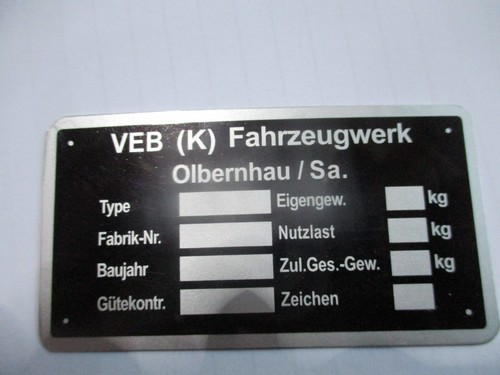 Typenschild s83 schild - typenschild,
