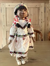 Indianerpuppe mit Porzellankopf - Sammlerstück
