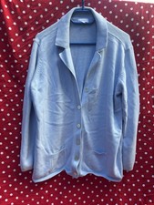 Schicke Hellblaue Strickjacke Größe 48 Jacke Cardigan Hemdkragen Vera Varelli U3
